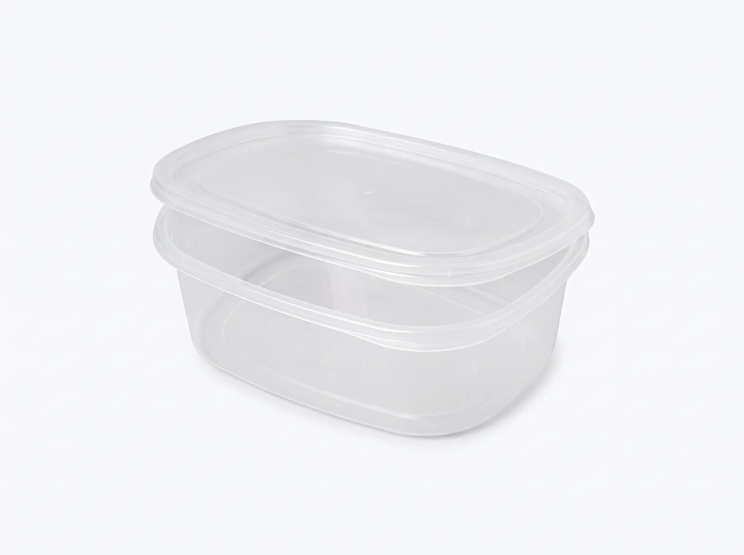 Tarrina PP inyección rectangular cierre inviolable 1000ml