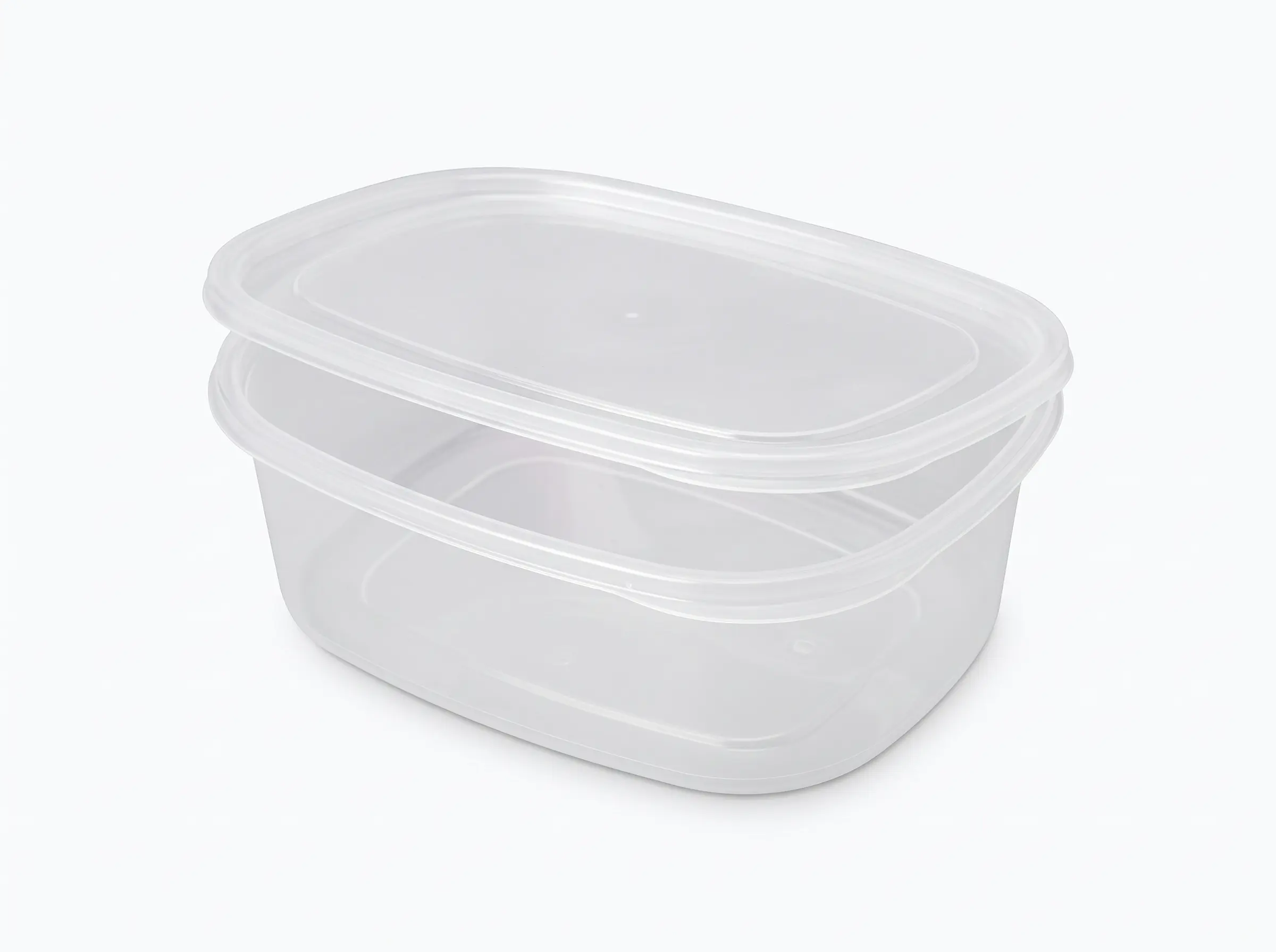 Tarrina PP inyección rectangular cierre inviolable 1500ml