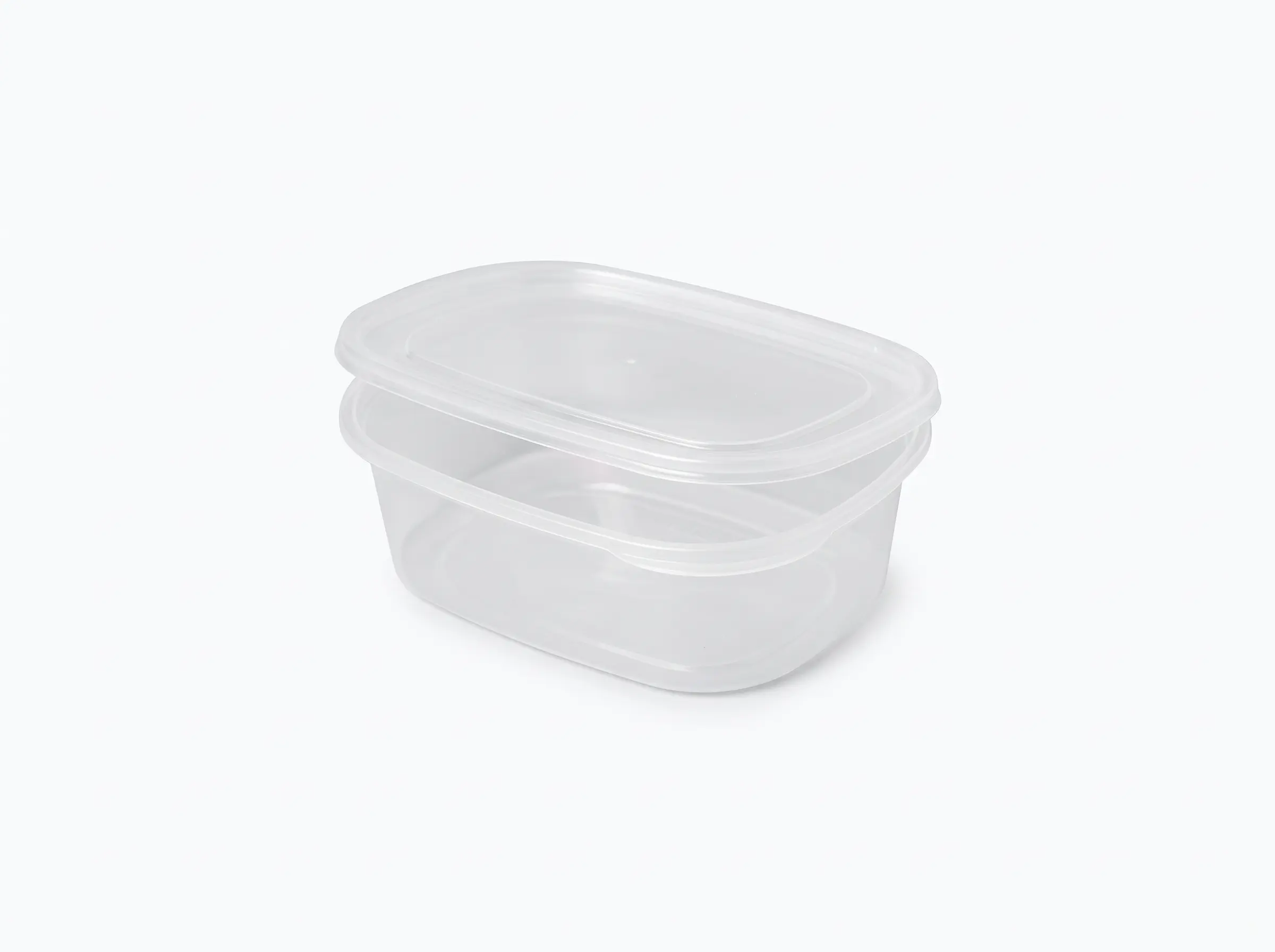 Tarrina PP inyección rectangular cierre inviolable 500ml