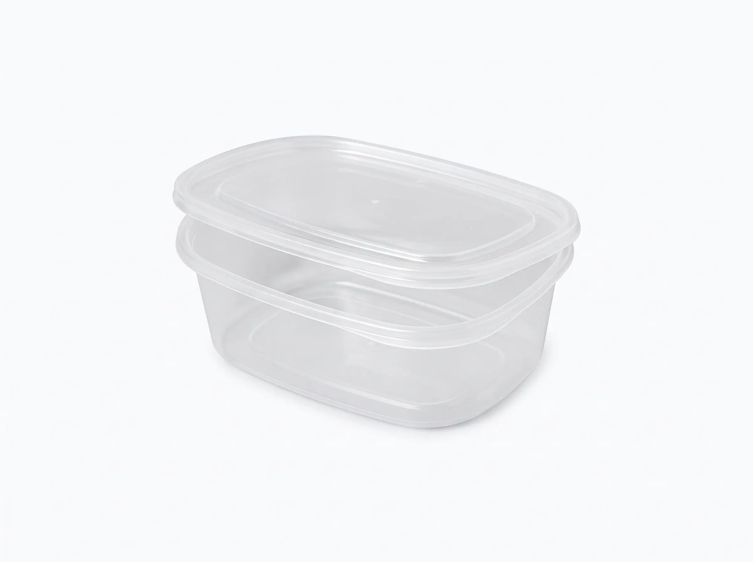 Tarrina PP inyección rectangular cierre inviolable 750ml