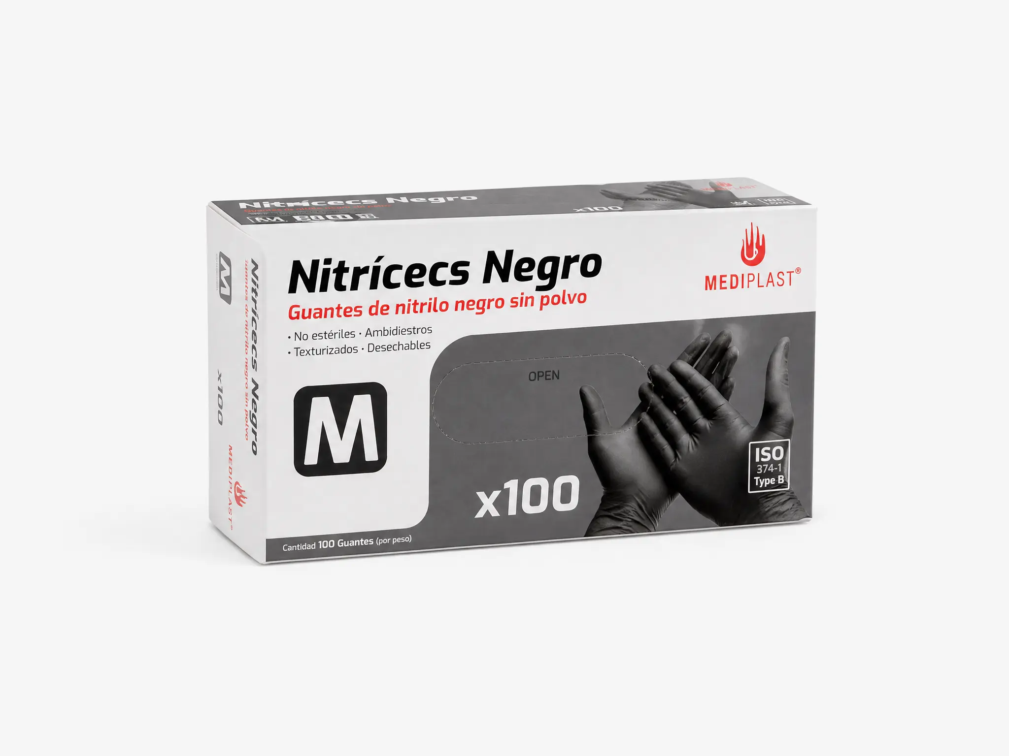 Guante nitrilo negro Talla M