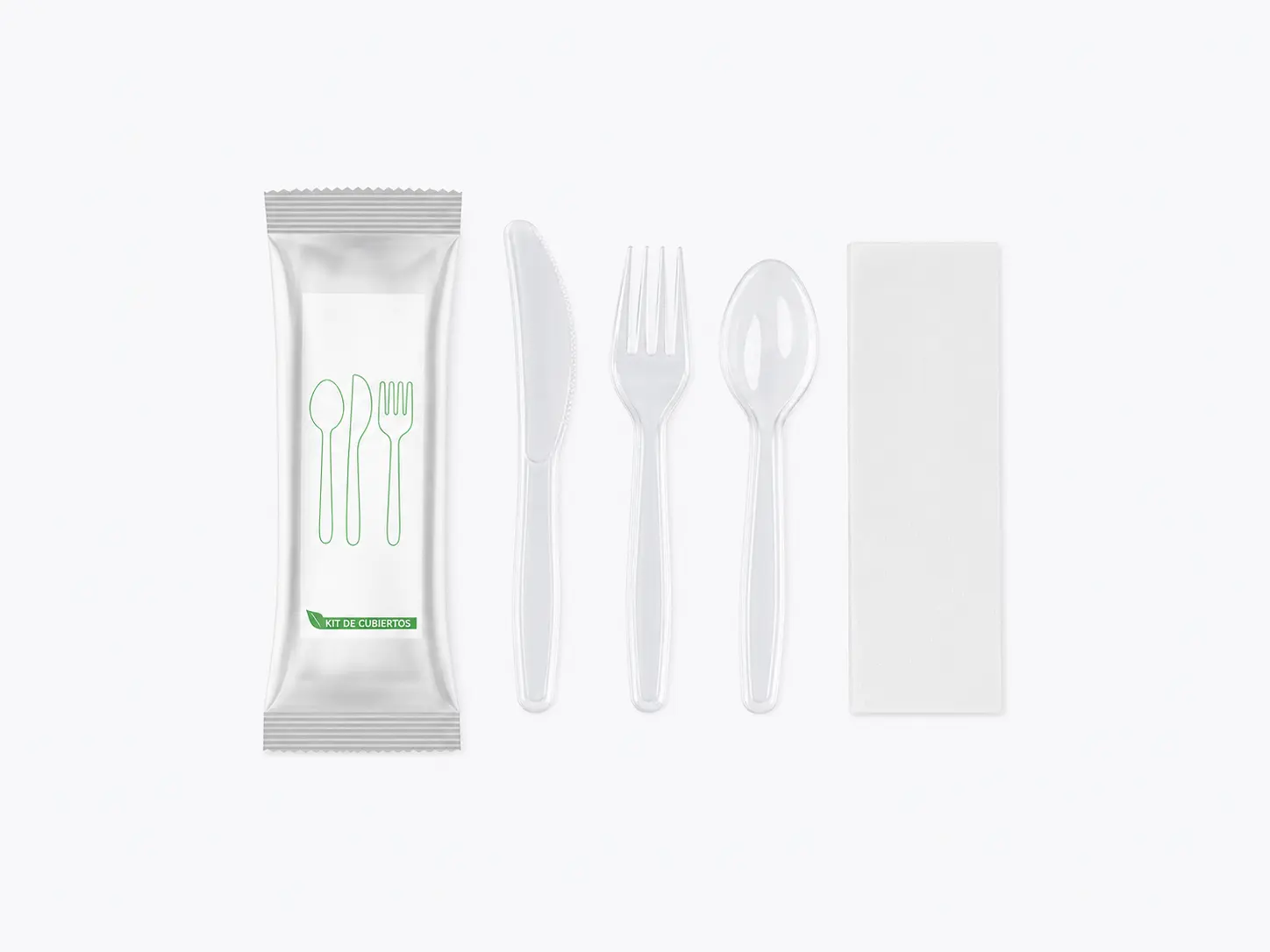 Pack cubiertos transparente 4 pcs 165mm