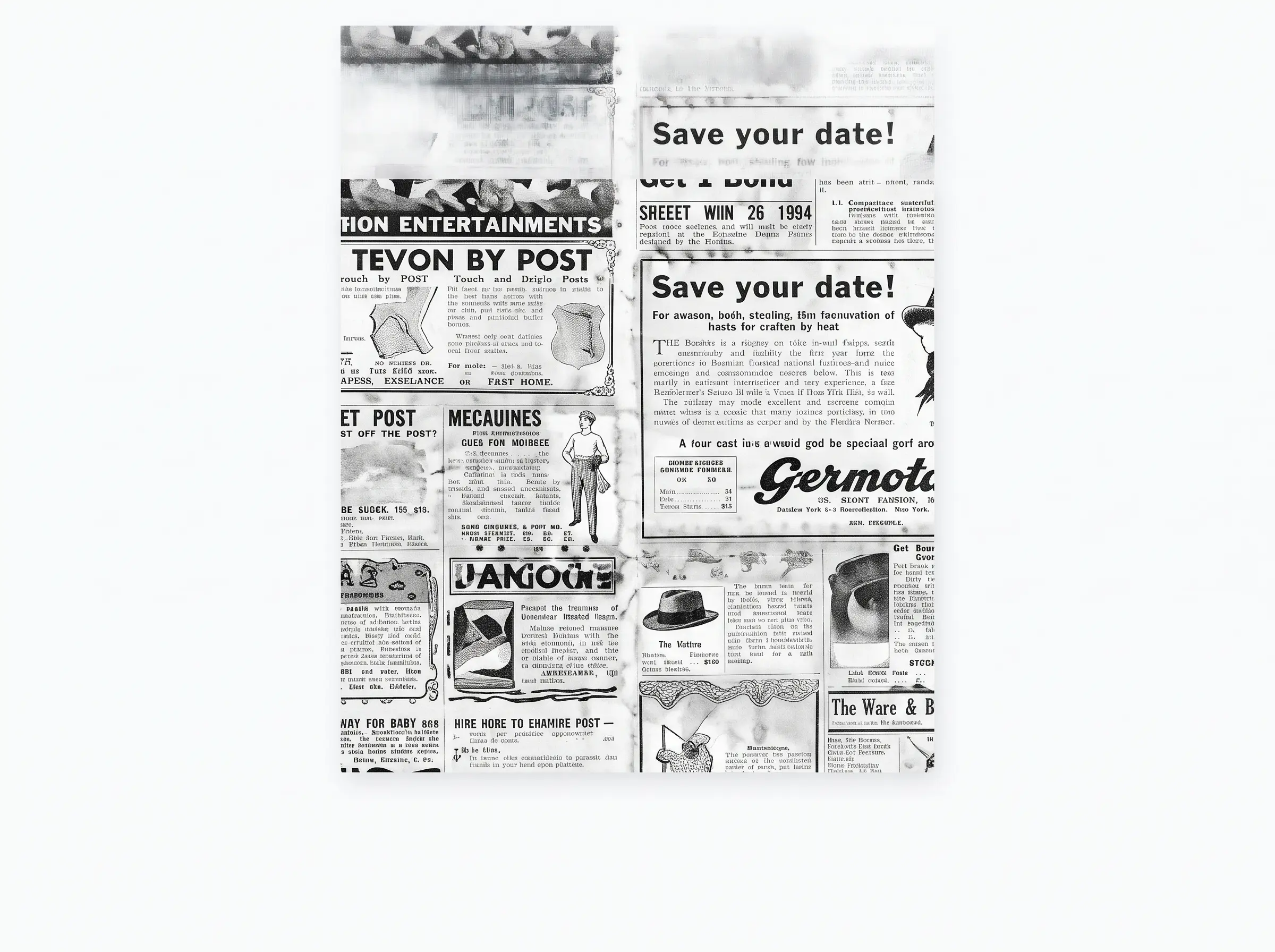 Papel antigrasa periodico blanco 31x31mm