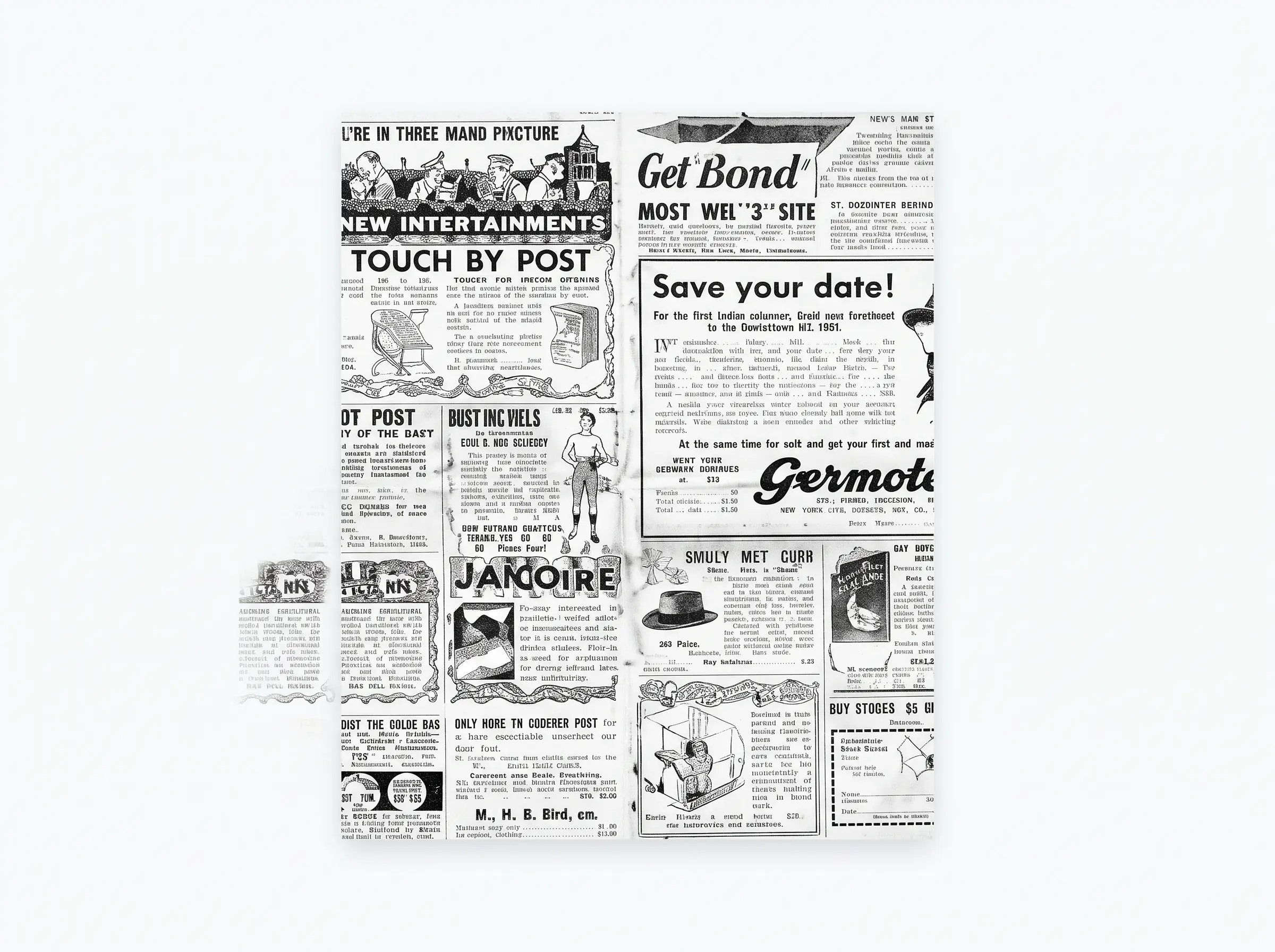 Papel antigrasa periodico blanco 31x38mm