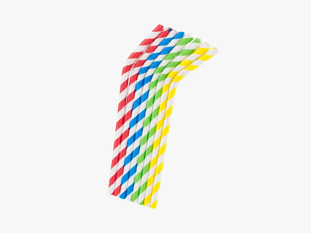 Pajitas papel colores flexibles 6x20mm