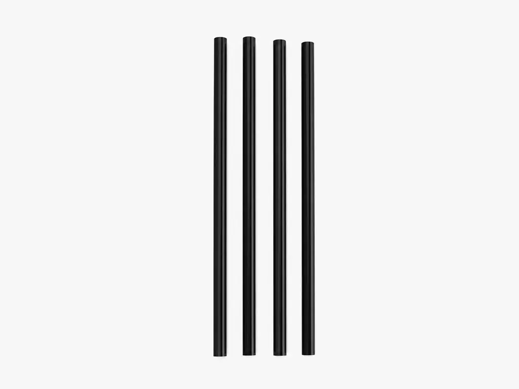 Pajitas negras 6x20mm de papel