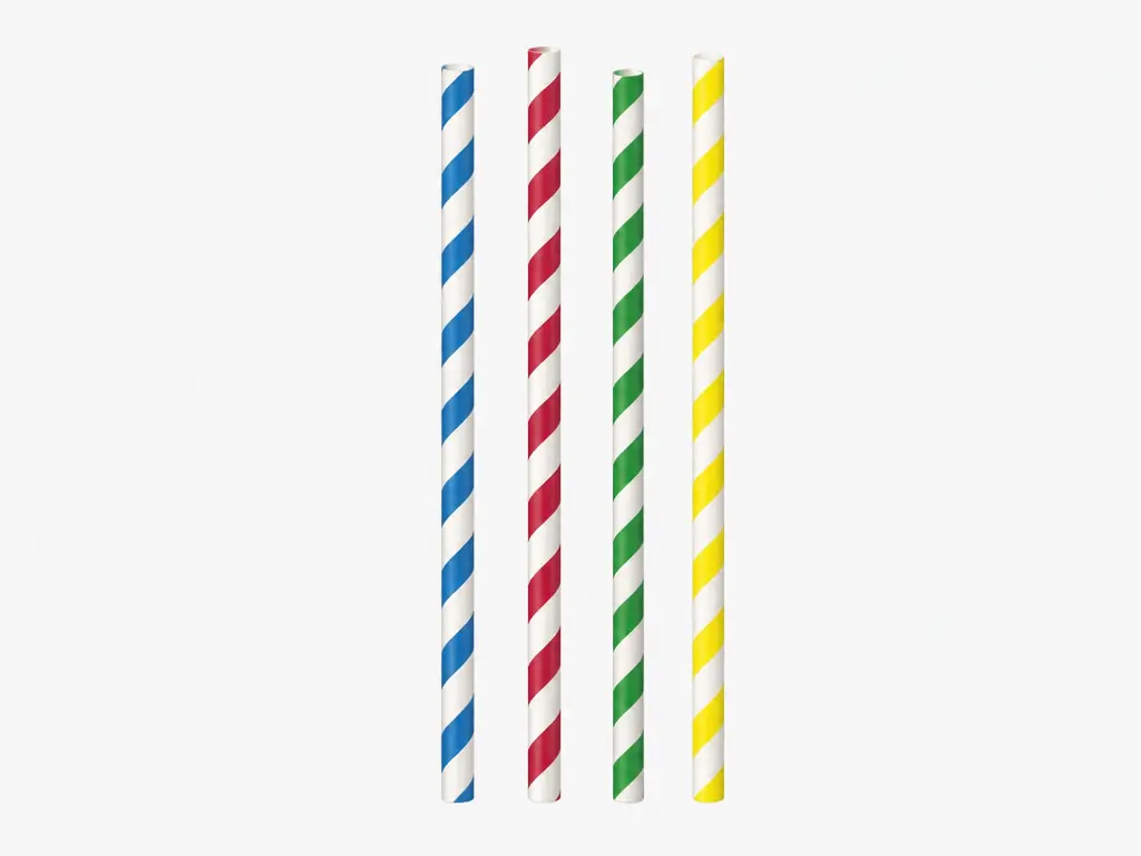 Pajitas papel colores 8x20mm