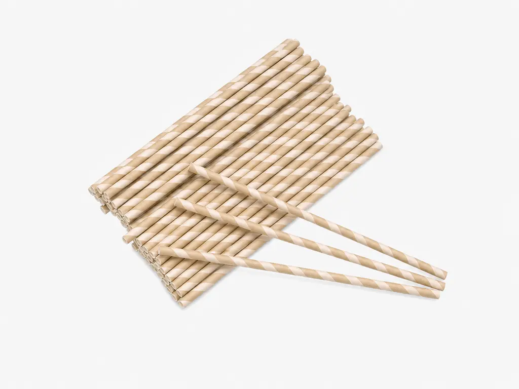 Pajitas papel bio rayas 8x23mm