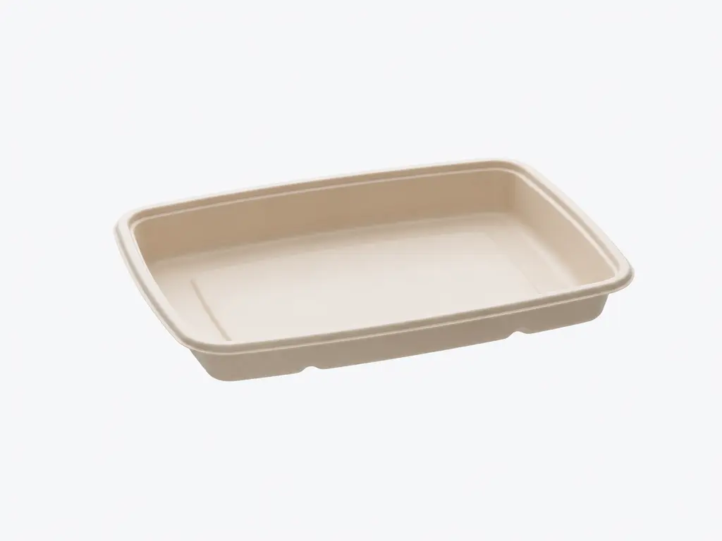 Bandeja rectangular 600ml 16x23cm de pulpa moldeada