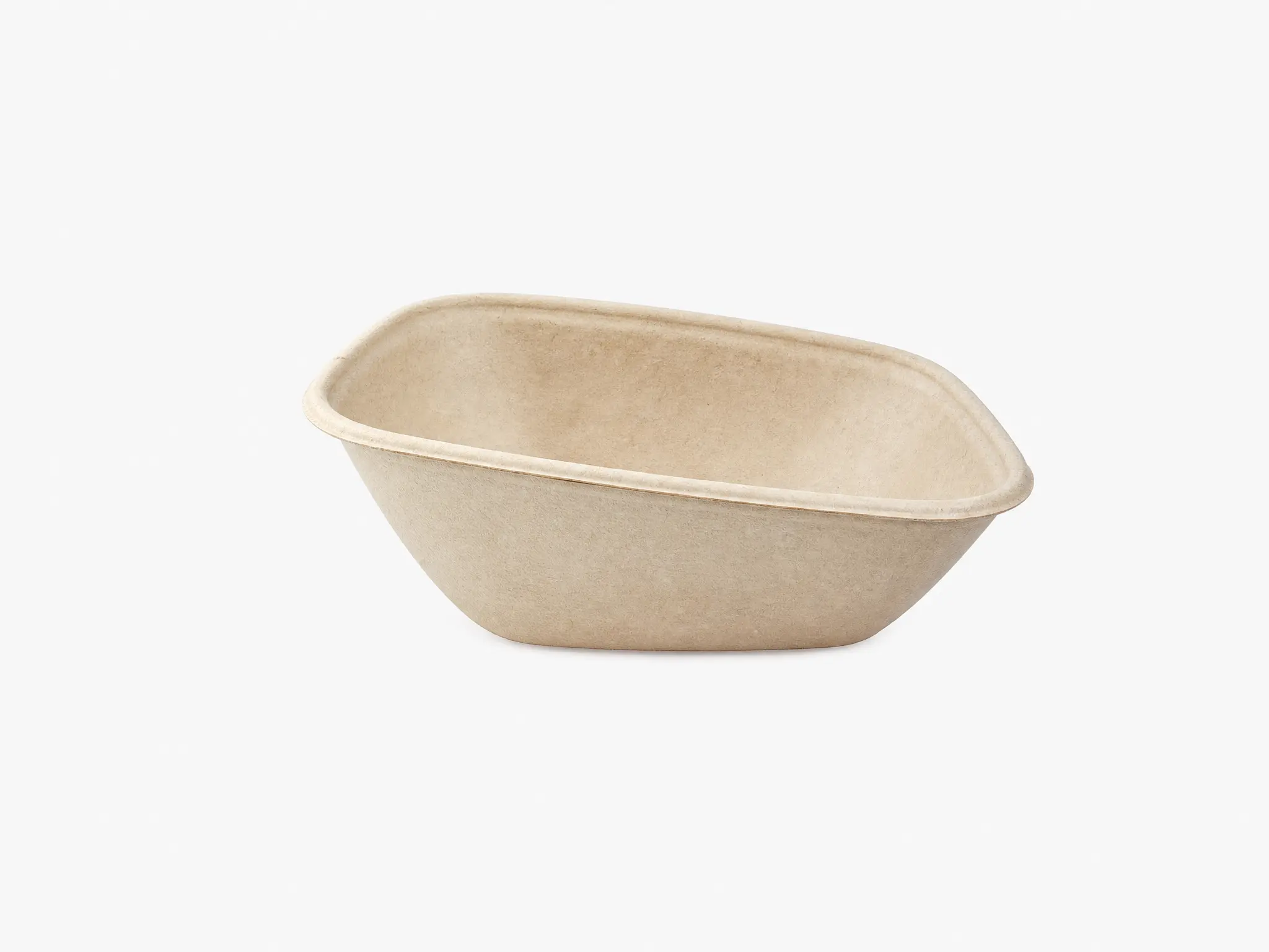 Bowl cuadrado con vertiente 750ml 19x19cm de pulpa moldeada