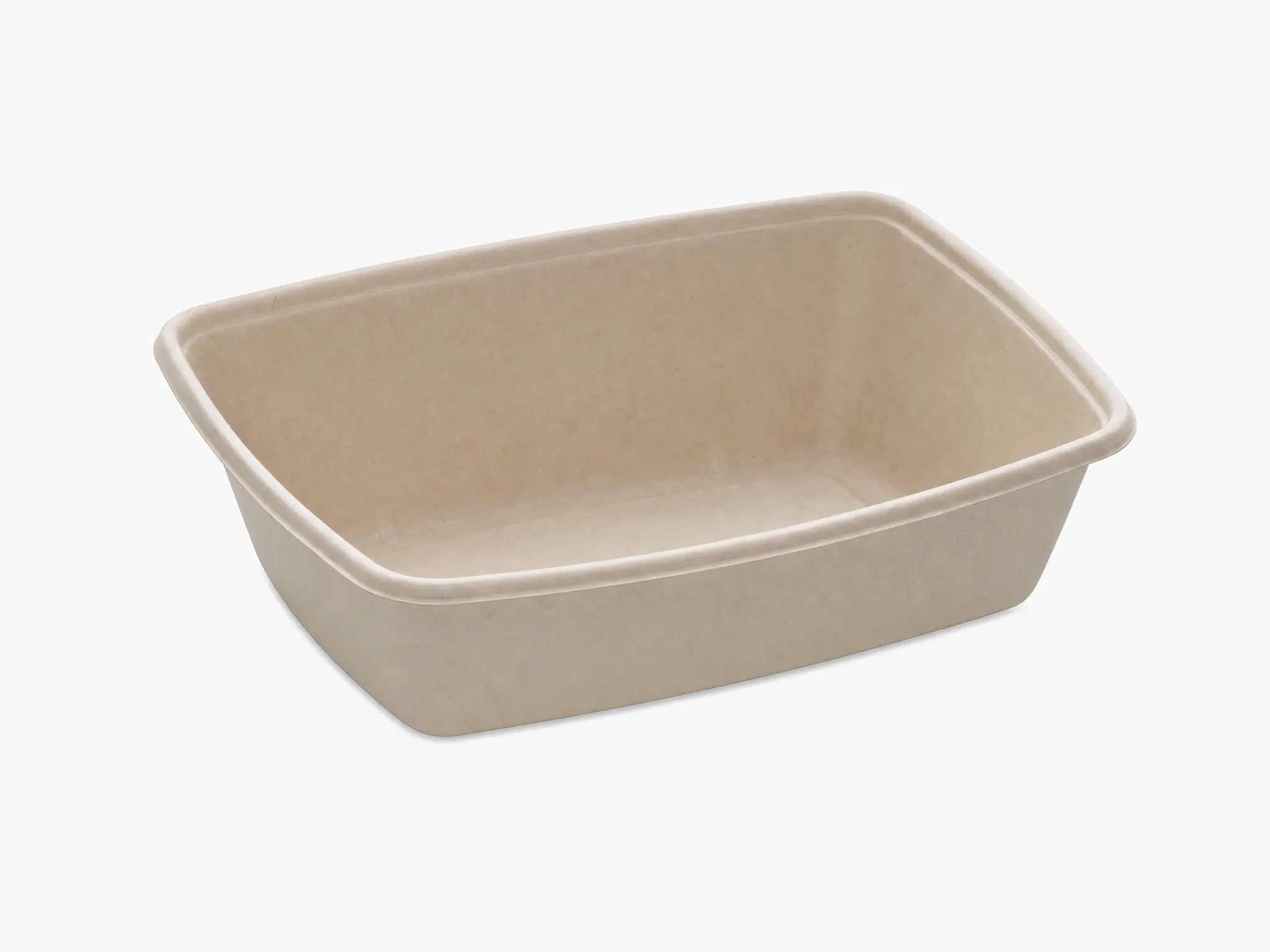 Bandeja rectangular con vertiente 950ml 16x23cm de pulpa moldeada