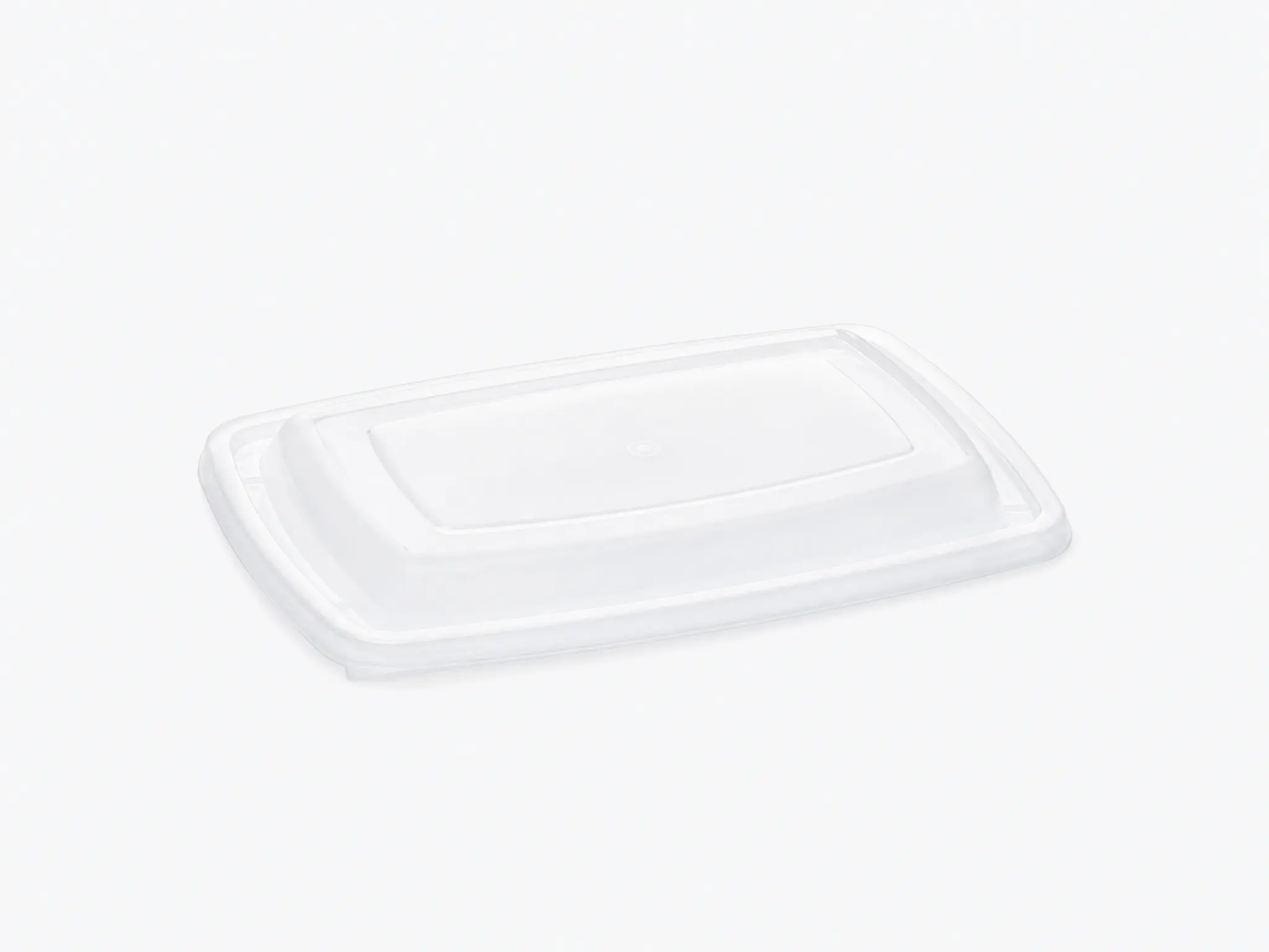 rPET tapa bandeja rectangular con vertiente 16x23cm