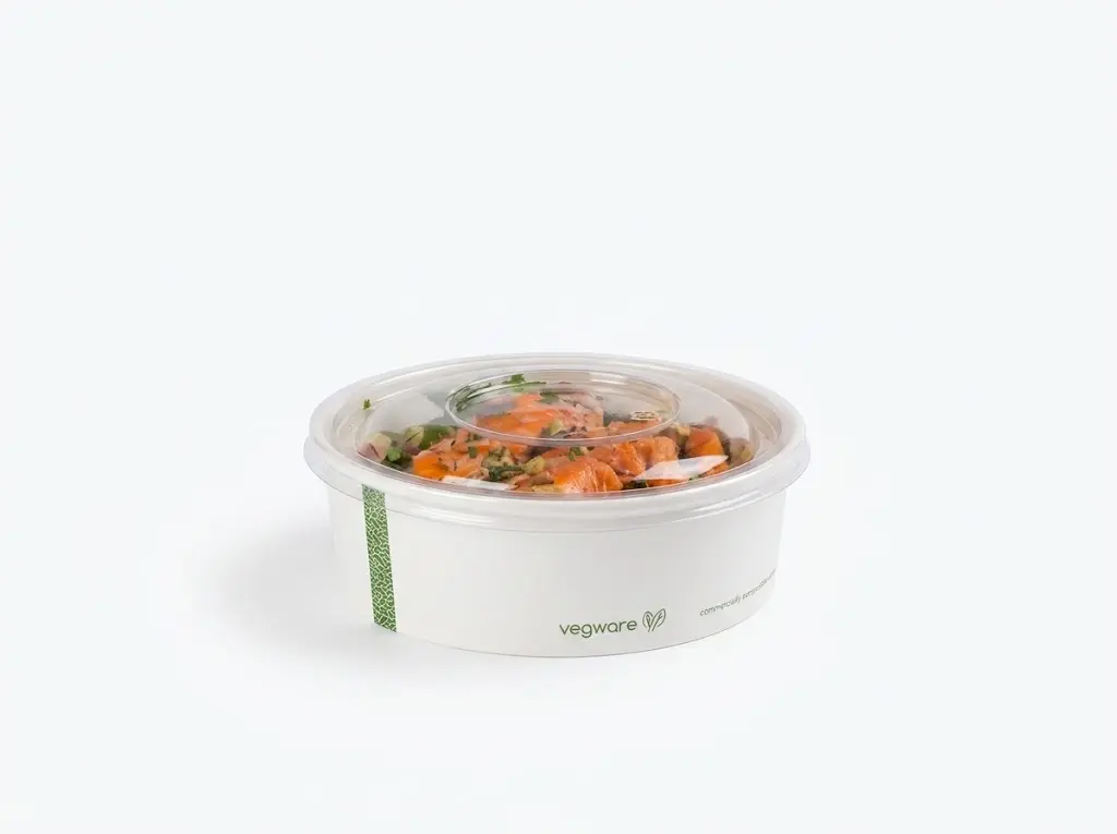 Ensaladera blanca compostable 750ml
