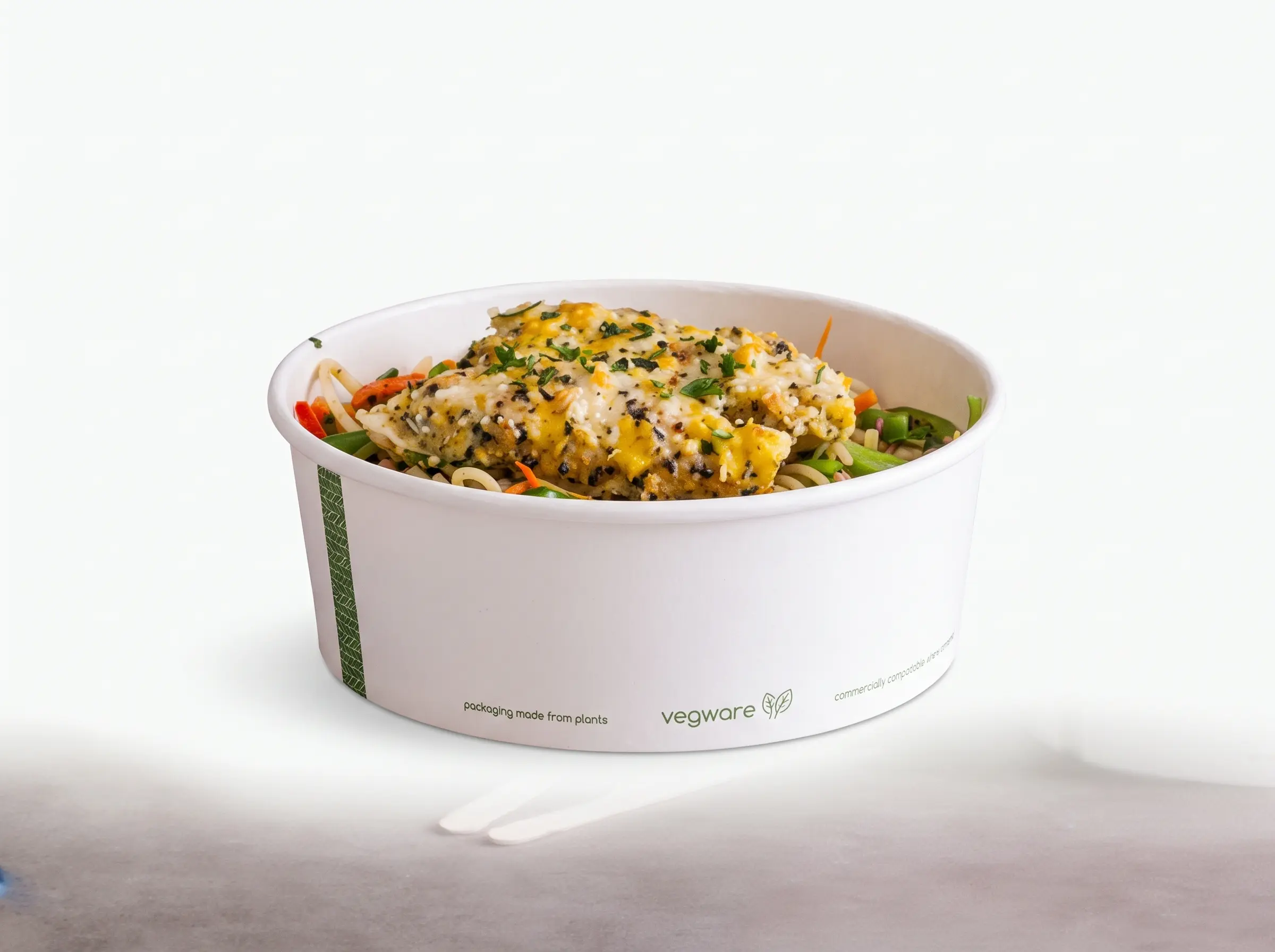 Ensaladera blanca compostable 1000ml