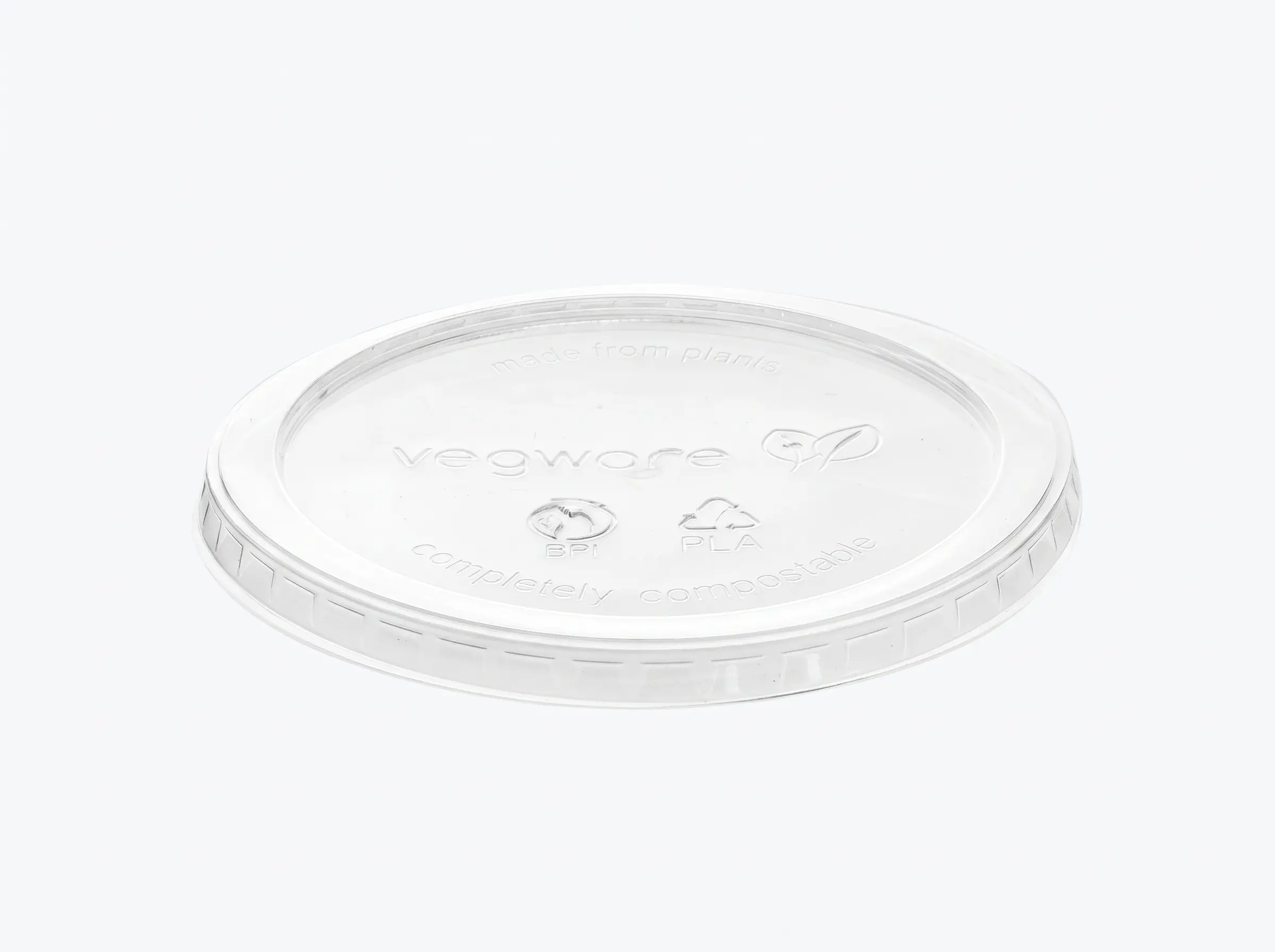 Tapa plana cerrada deli pots de PLA compostable